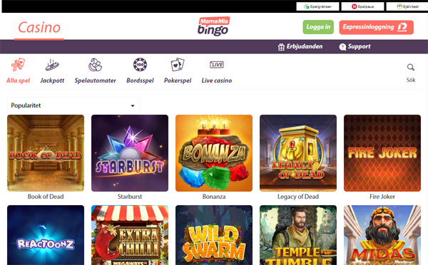 MamaMia Bingo Casino Sverige